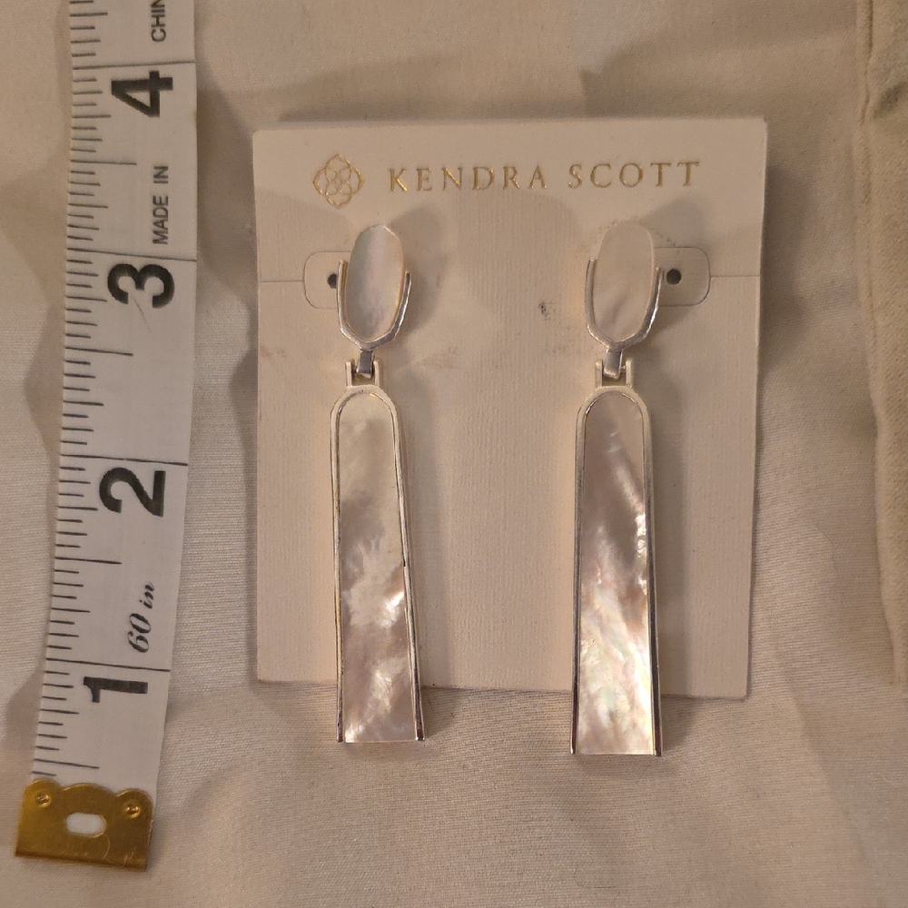 Kendra Scott Carson Iridescent Silver Drop Earrings